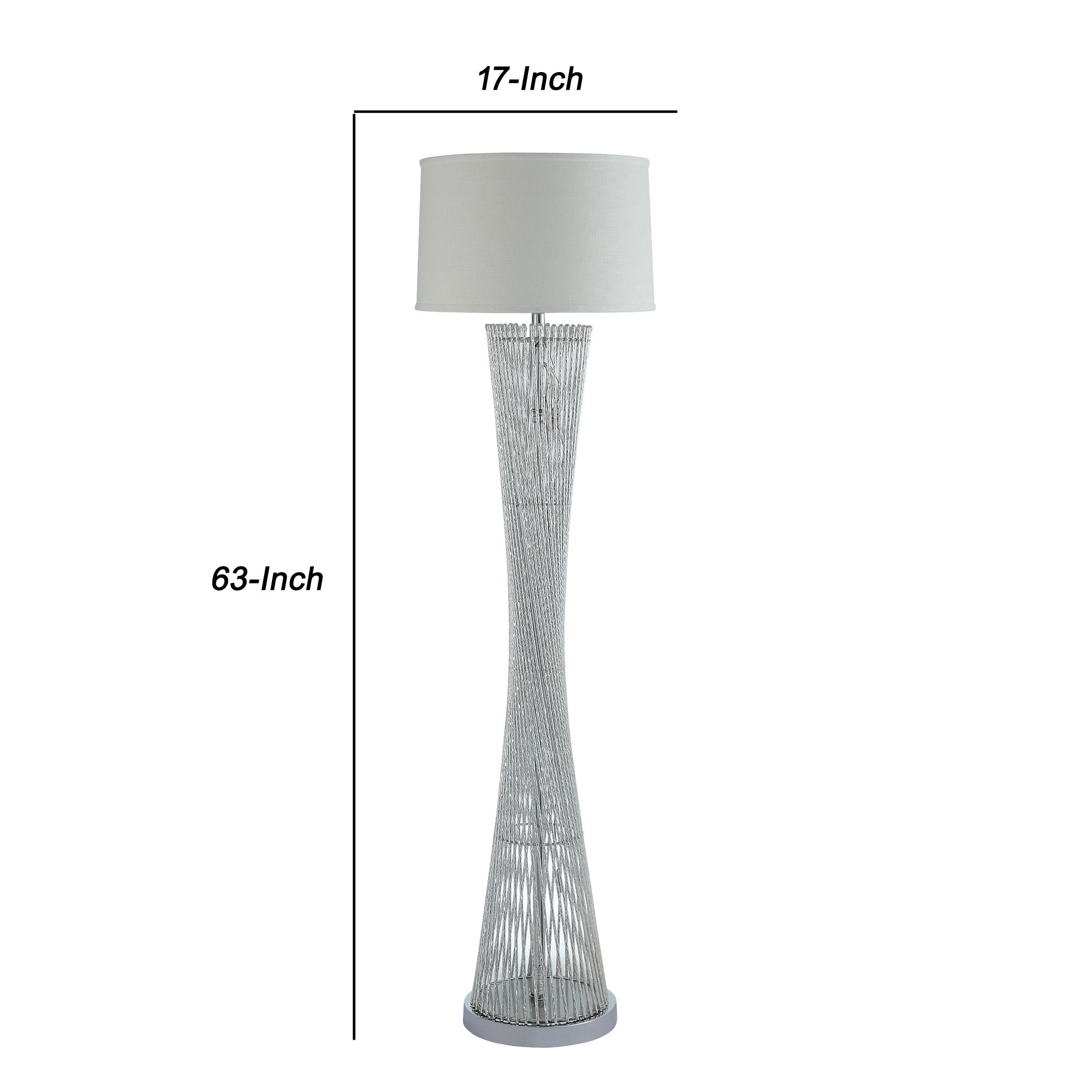 Hourglass Floor Lamp With Filament Styled Rods Structure Silver-zoom-5