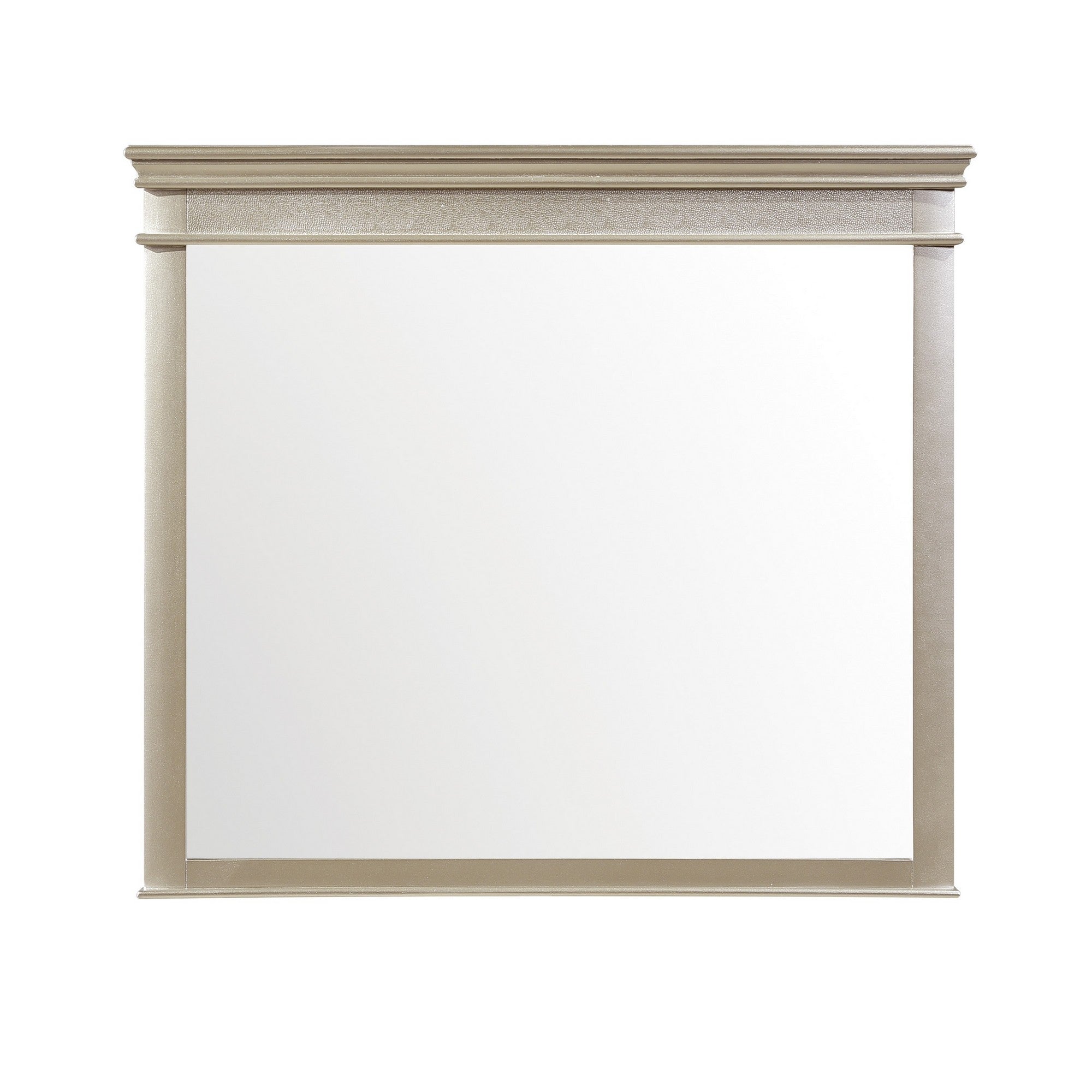 Rectangular Molded Wood Encased Mirror Champagne Silver-zoom-2