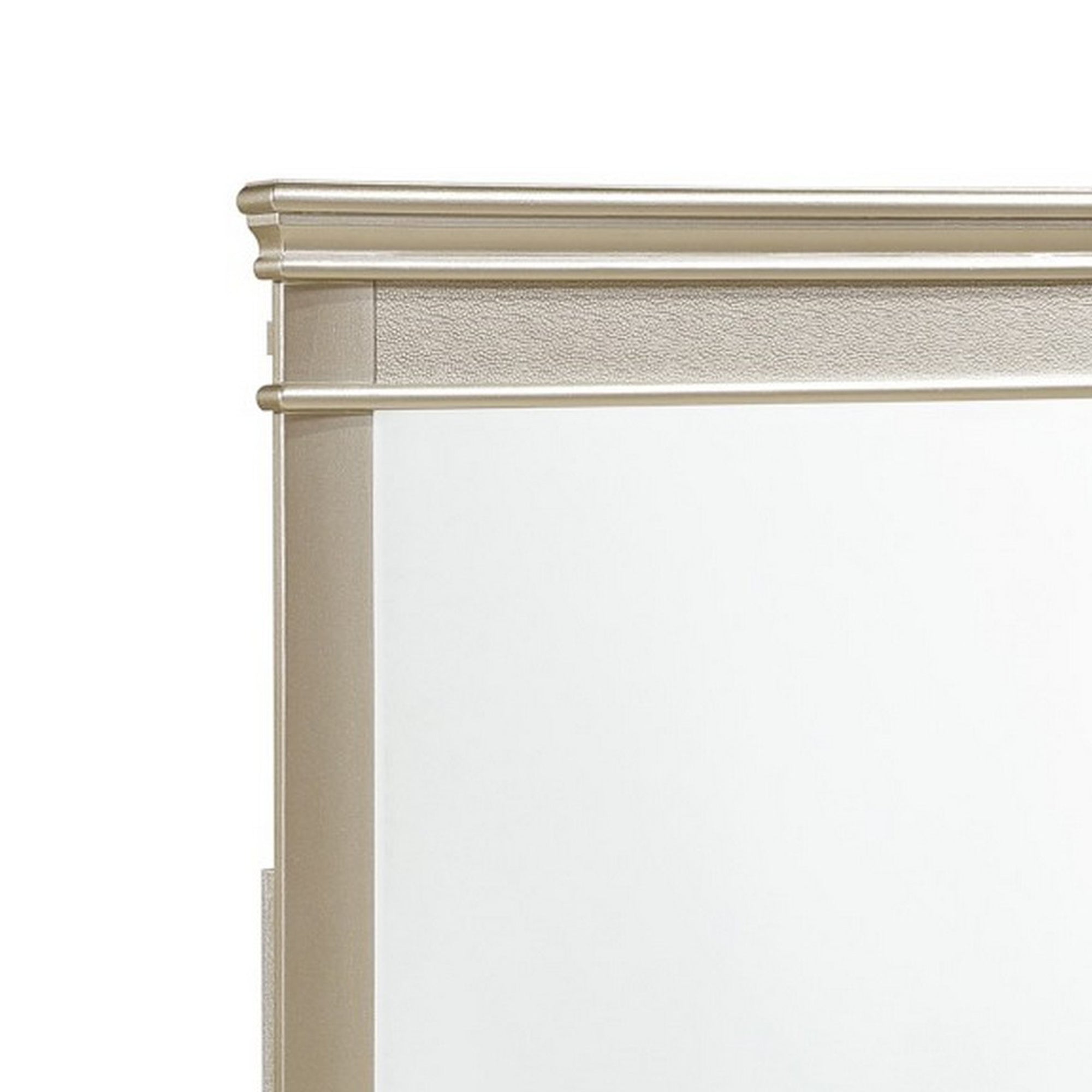 Rectangular Molded Wood Encased Mirror Champagne Silver-zoom-3
