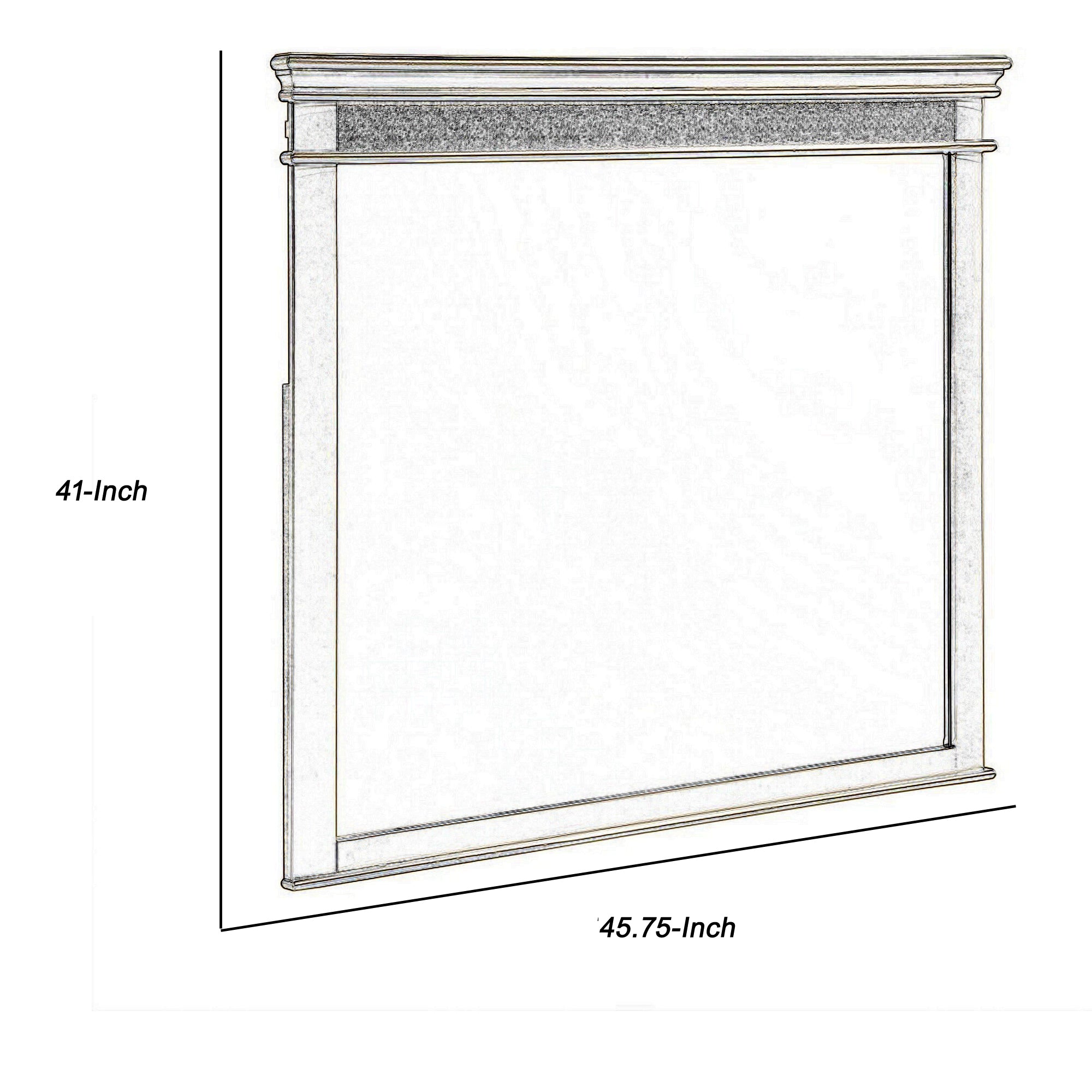 Rectangular Molded Wood Encased Mirror Champagne Silver-zoom-5