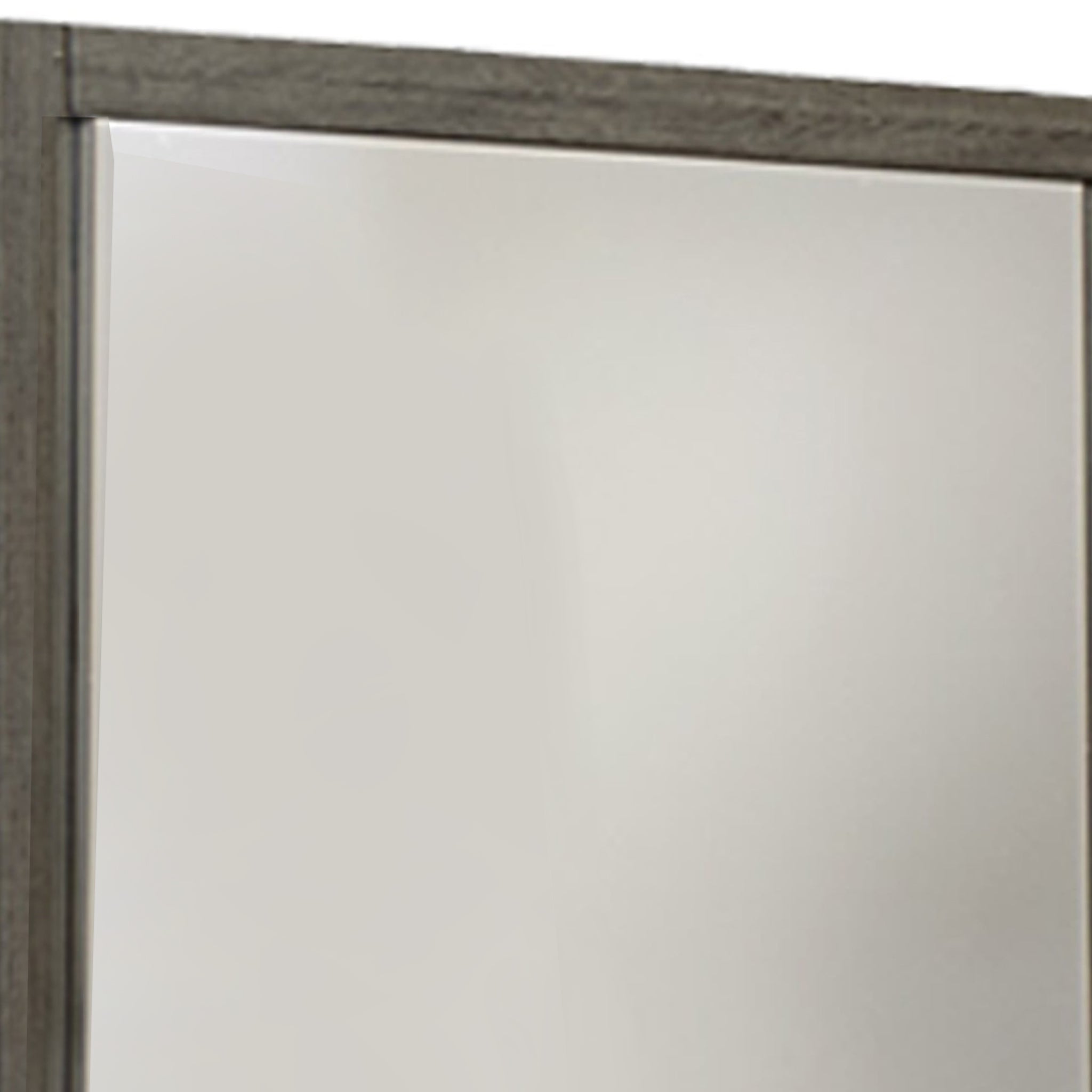 Rectangular Wood Encased Mirror With Grain Details Gray And Brown-zoom-4