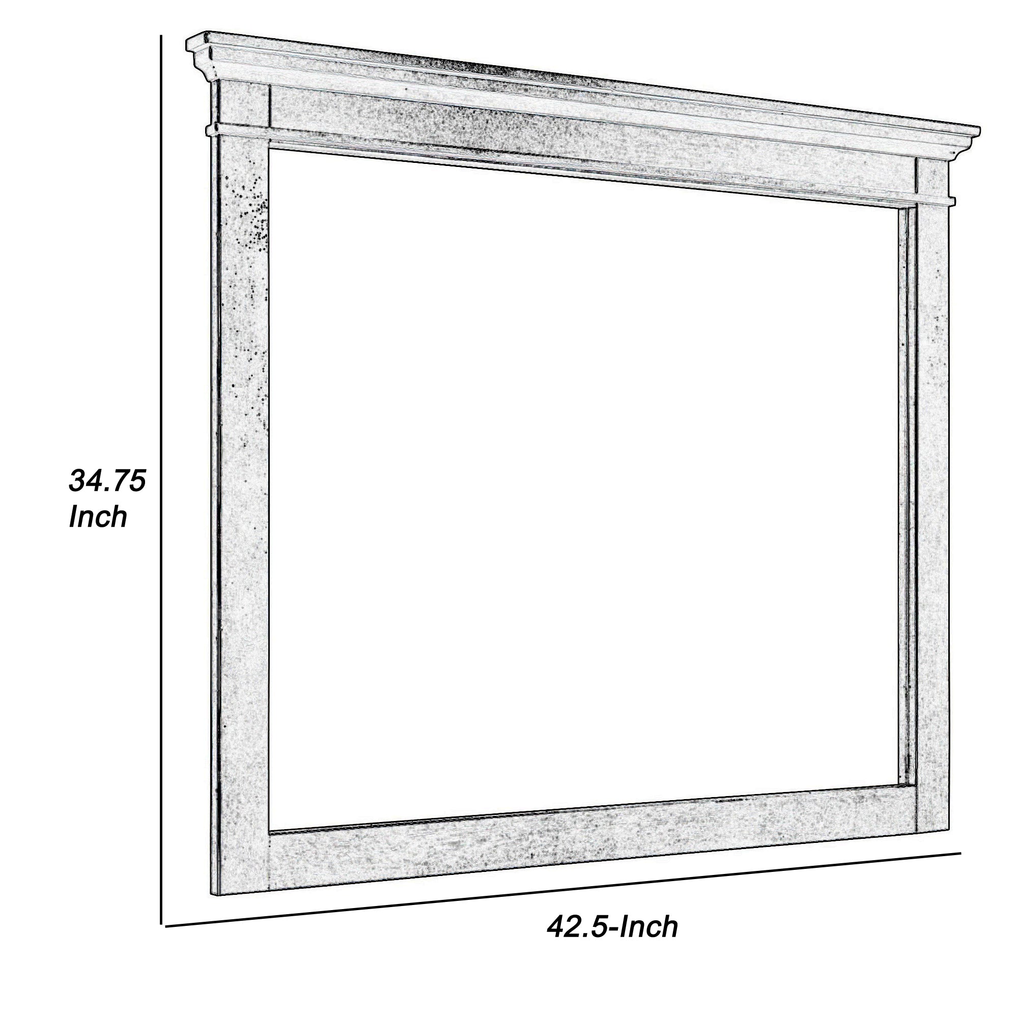 35 X 42 Inch Rectangular Wood Frame Dresser Mirror, Molded Charcoal Gray-zoom-4