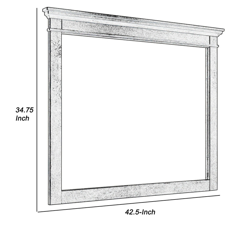 35 X 42 Inch Rectangular Wood Frame Dresser Mirror, Molded Charcoal Gray-zoom-
