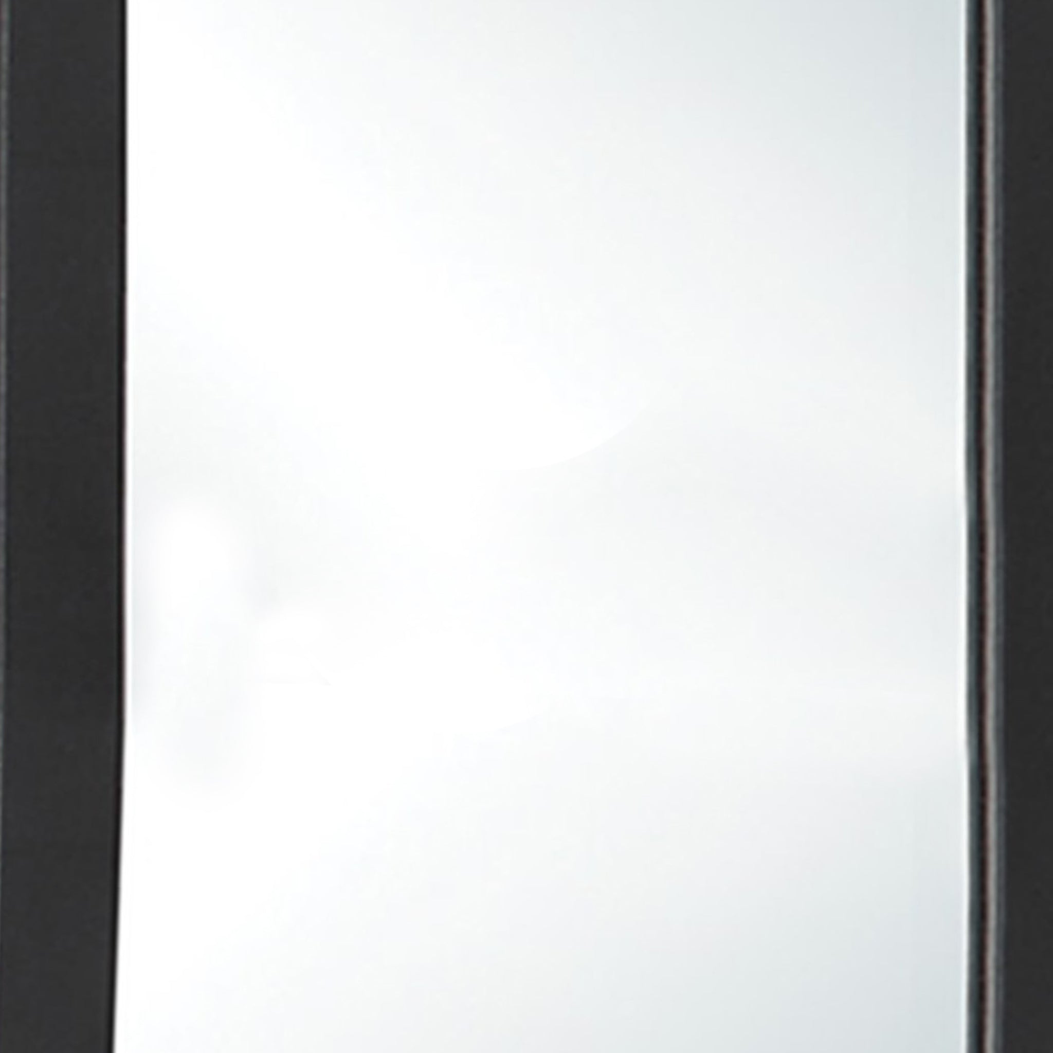 Rectangular Wood Encased Mirror With Faux Leather Upholstery Black