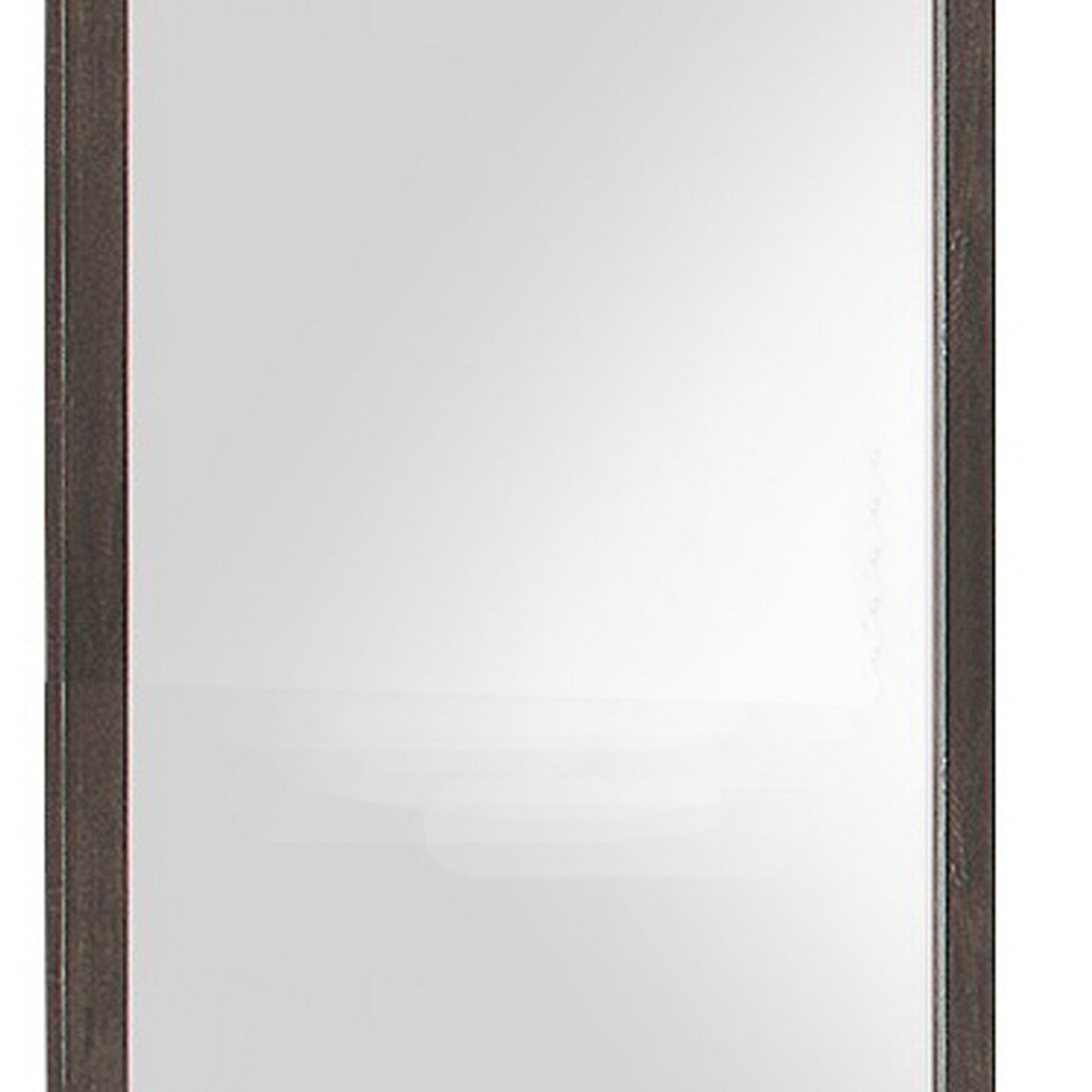Square Shape Mirror With Wooden Frame And Beveled Edges Weathered Brown-zoom-3