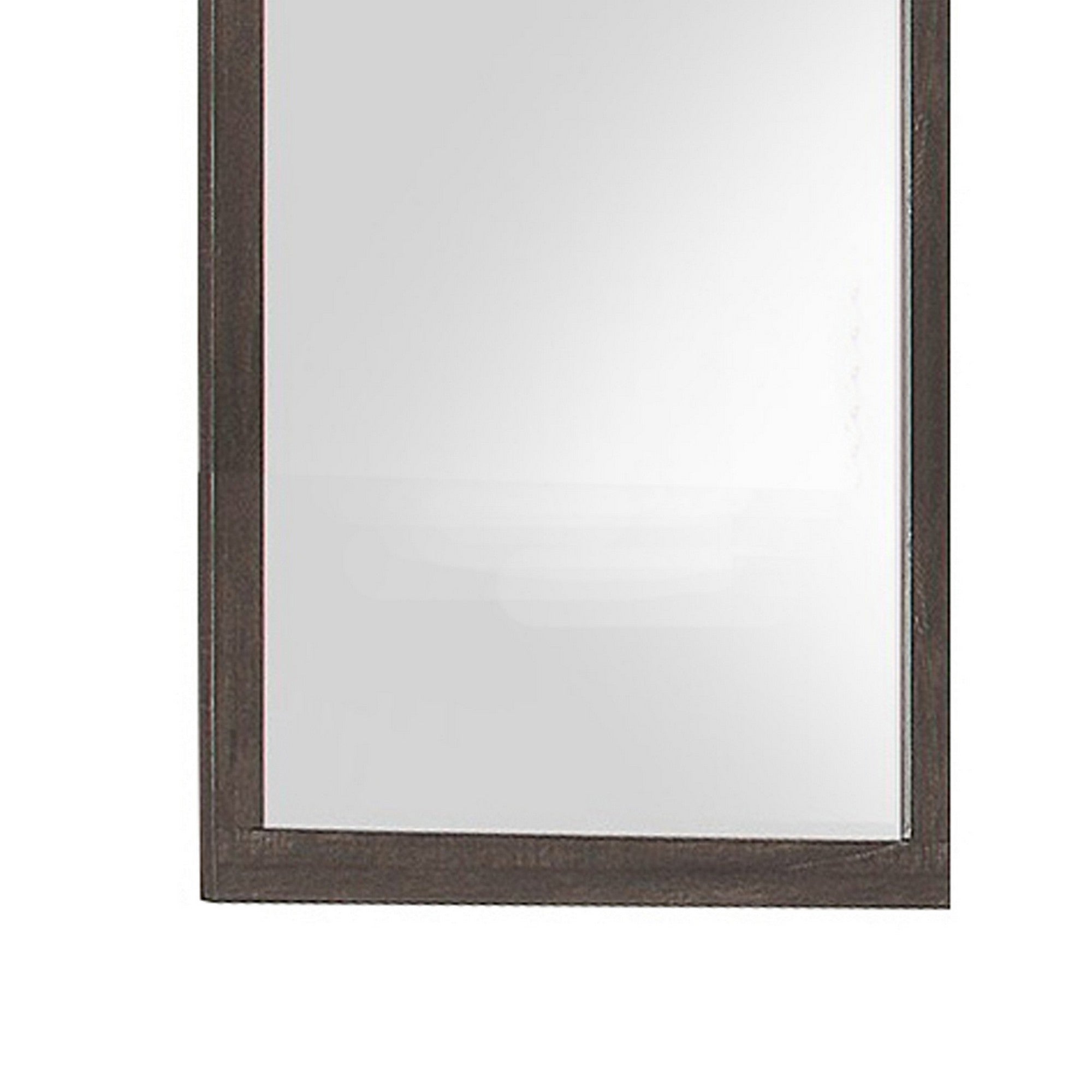 Square Shape Mirror With Wooden Frame And Beveled Edges Weathered Brown-zoom-4