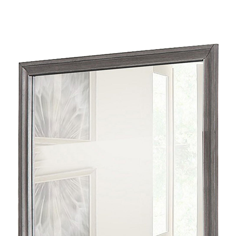 Rectangular Shape Wooden Encased Mirror With Molded Frame Brown-zoom-