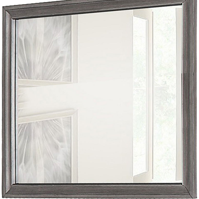 Rectangular Shape Wooden Encased Mirror With Molded Frame Brown-zoom-