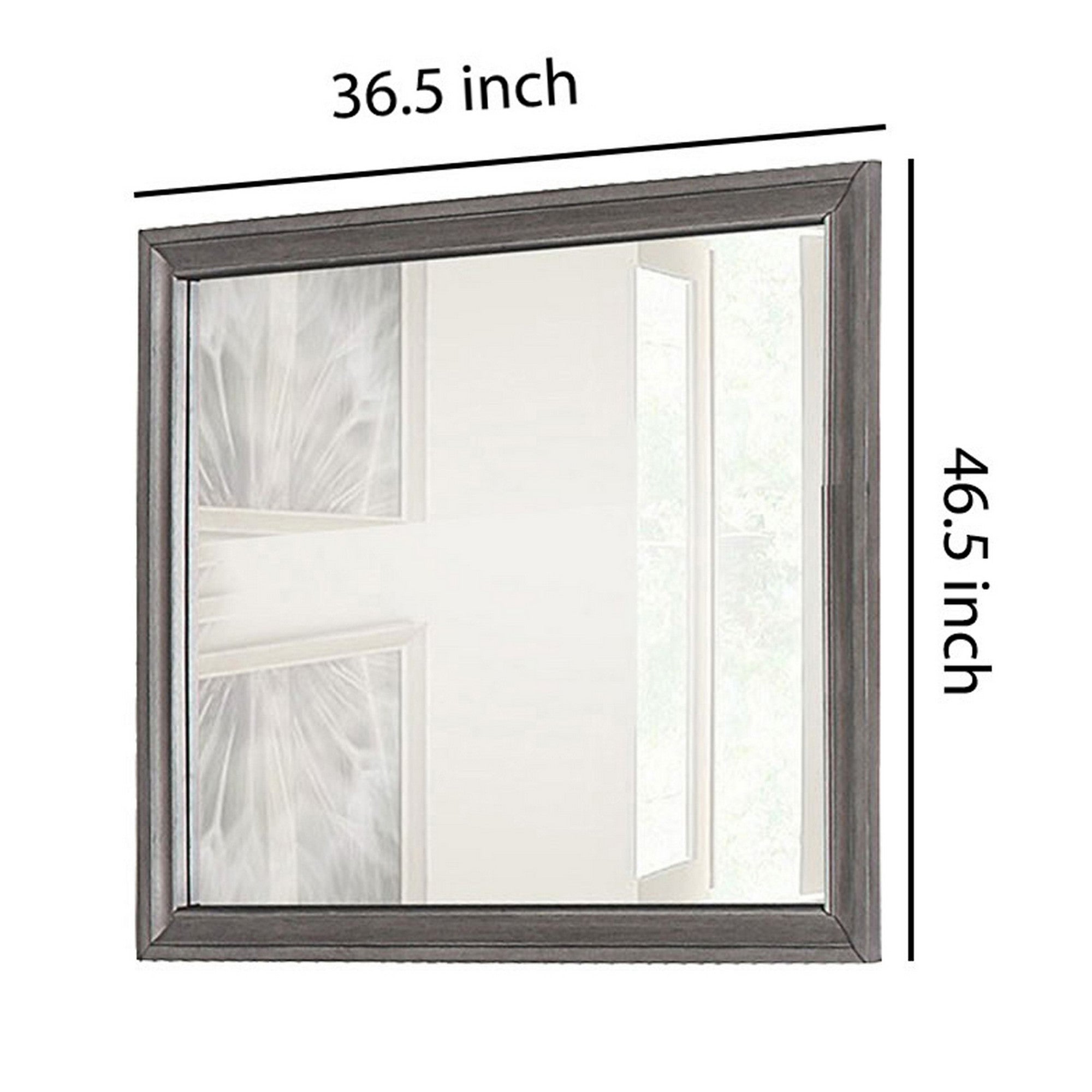 Rectangular Shape Wooden Encased Mirror With Molded Frame Brown-zoom-5