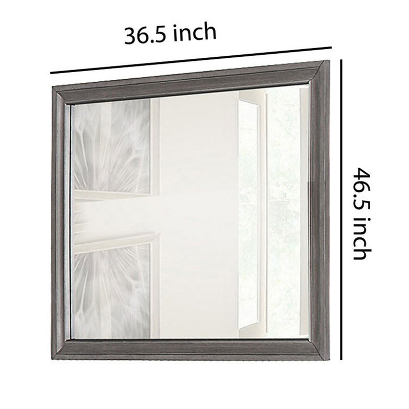 Rectangular Shape Wooden Encased Mirror With Molded Frame Brown-zoom-