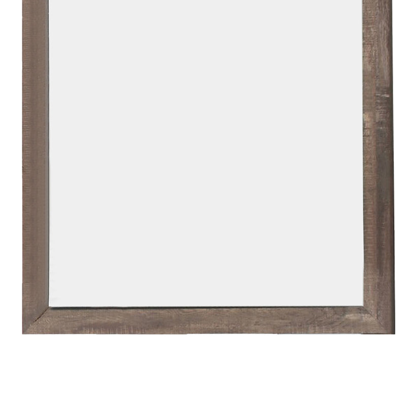 Transitional Square Shape Wooden Frame Mirror With Textured Details Brown-zoom-