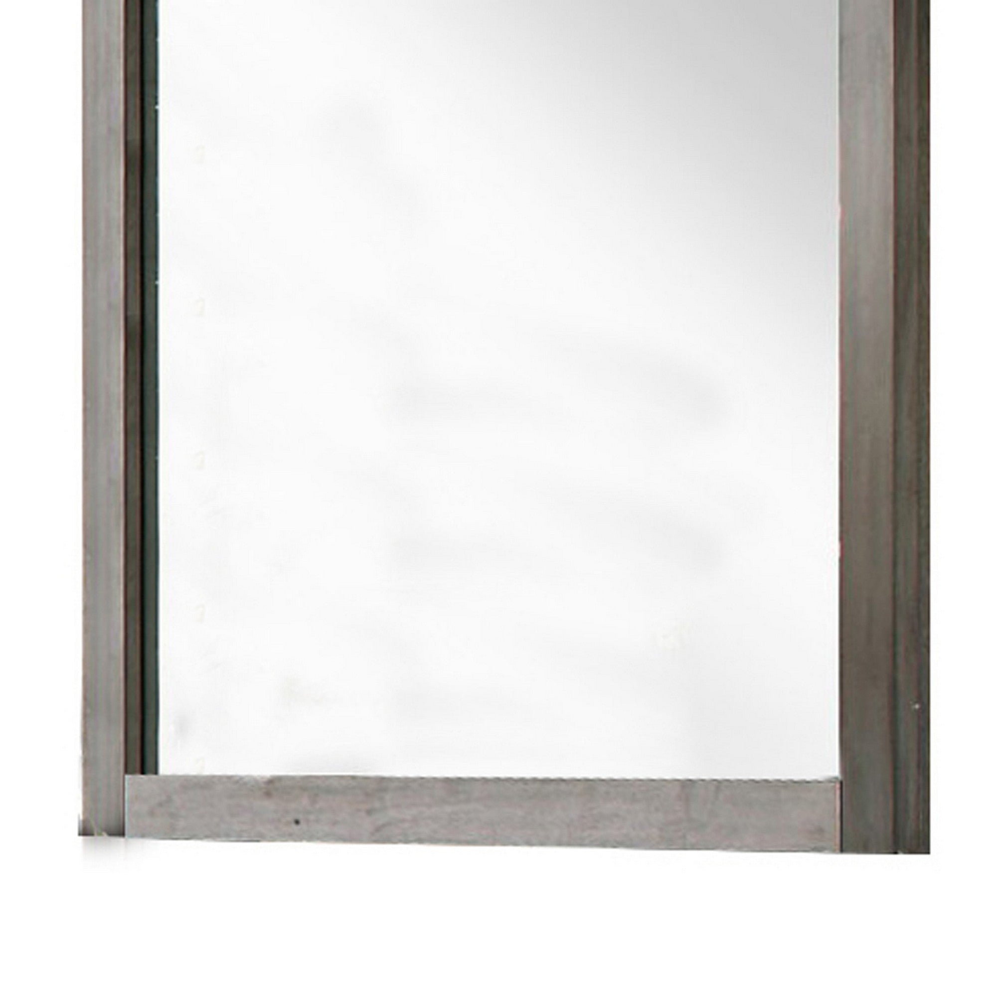 Industrial Style Wooden Frame Mirror With Metal Brackets And Rivets Brown-zoom-4