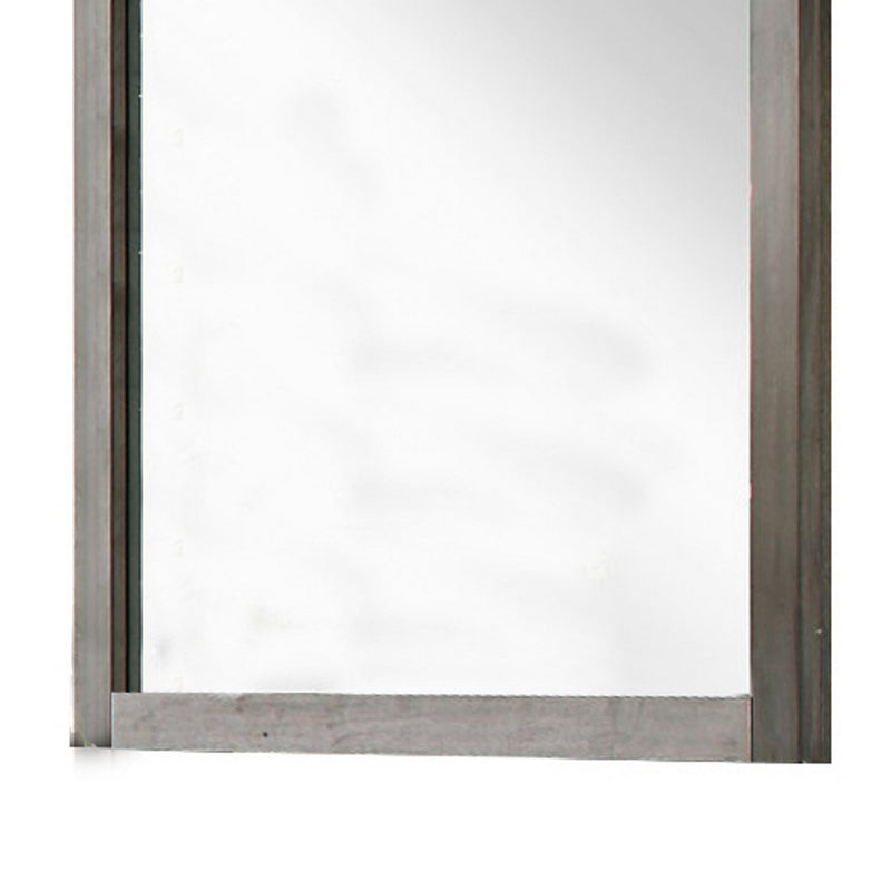 Industrial Style Wooden Frame Mirror With Metal Brackets And Rivets Brown-zoom-