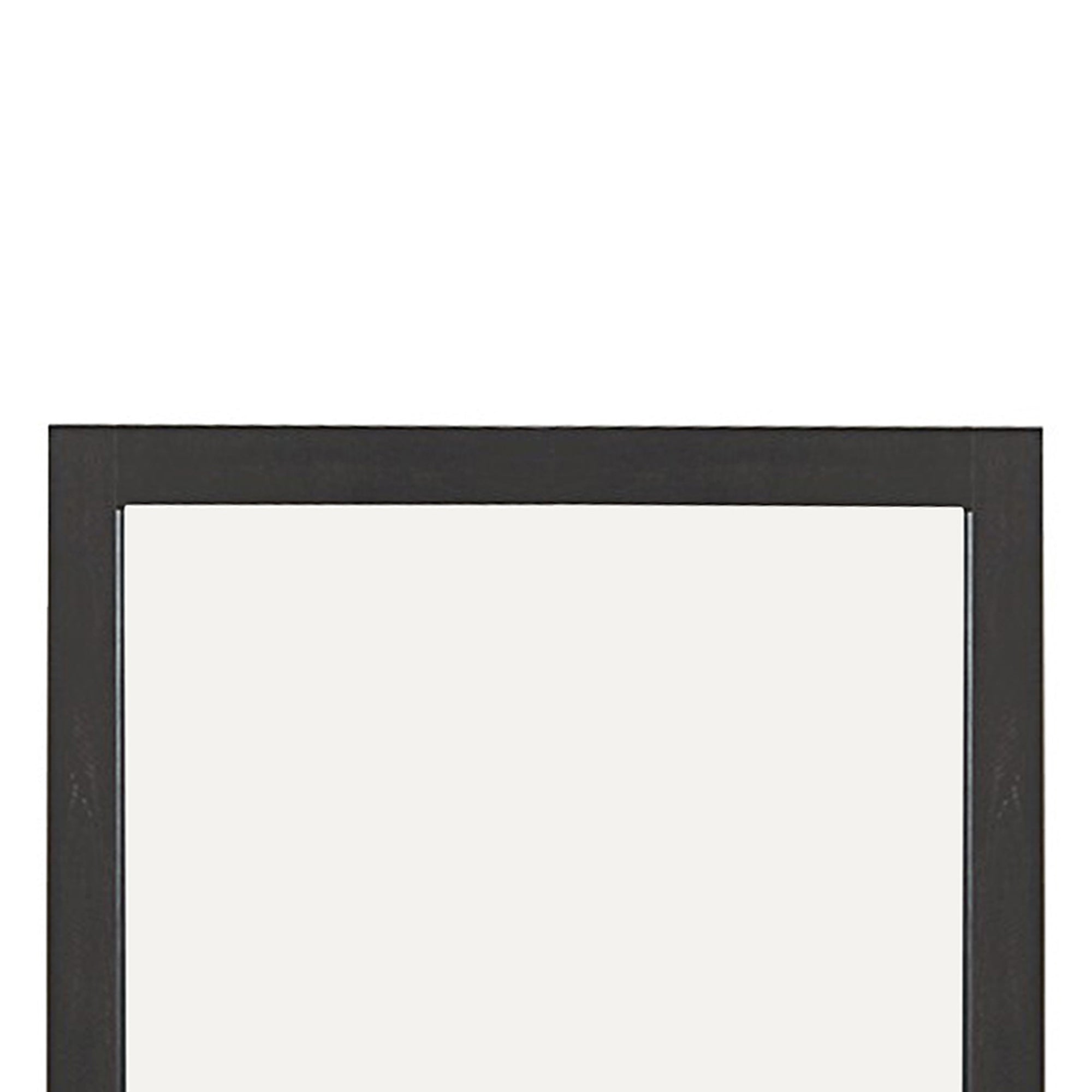 Transitional Style Wooden Frame Mirror With Rough Saw Hen Textures Gray-zoom-2