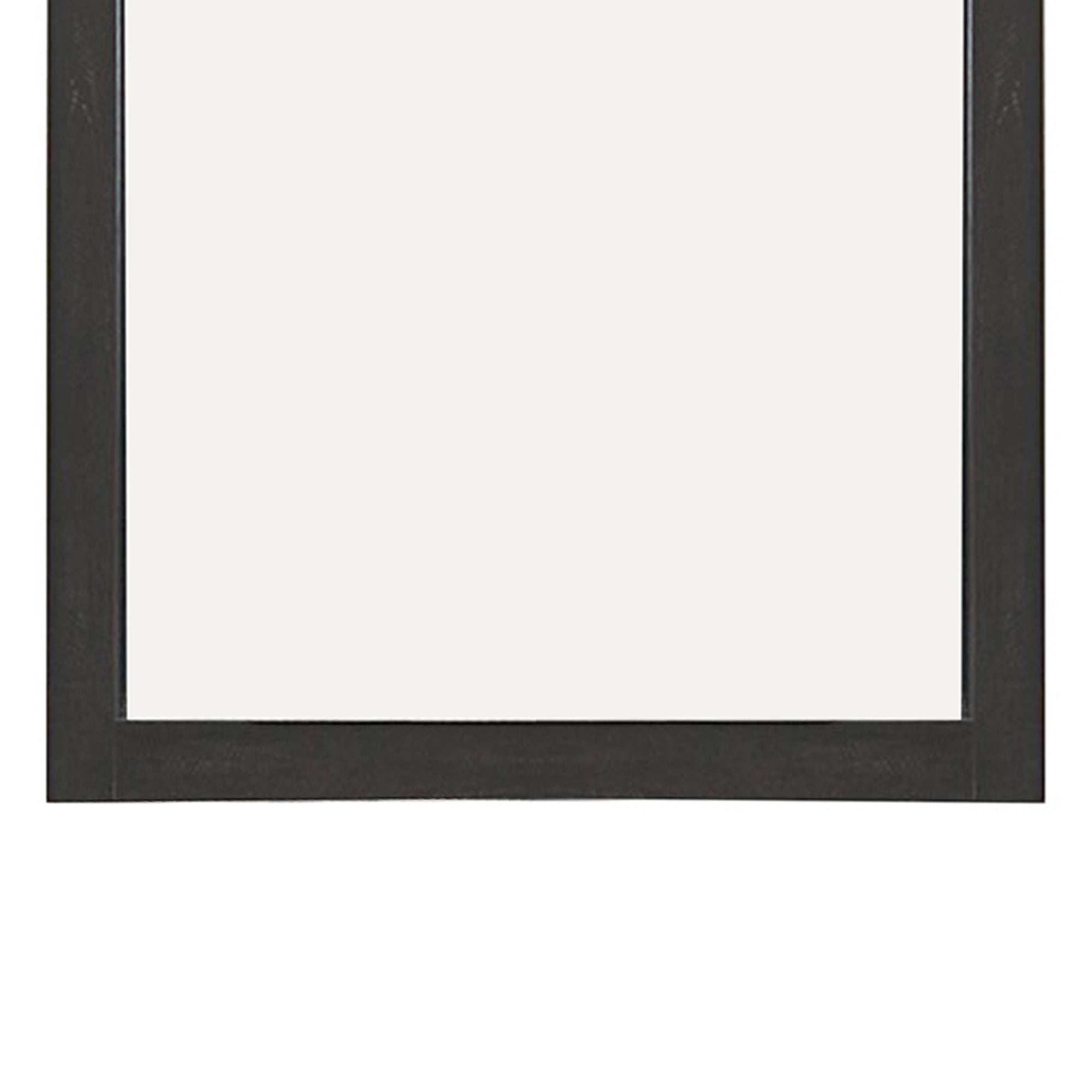 Transitional Style Wooden Frame Mirror With Rough Saw Hen Textures Gray-zoom-3