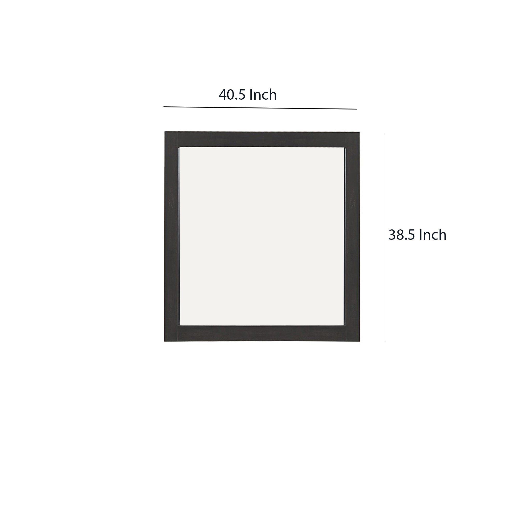 Transitional Style Wooden Frame Mirror With Rough Saw Hen Textures Gray-zoom-5