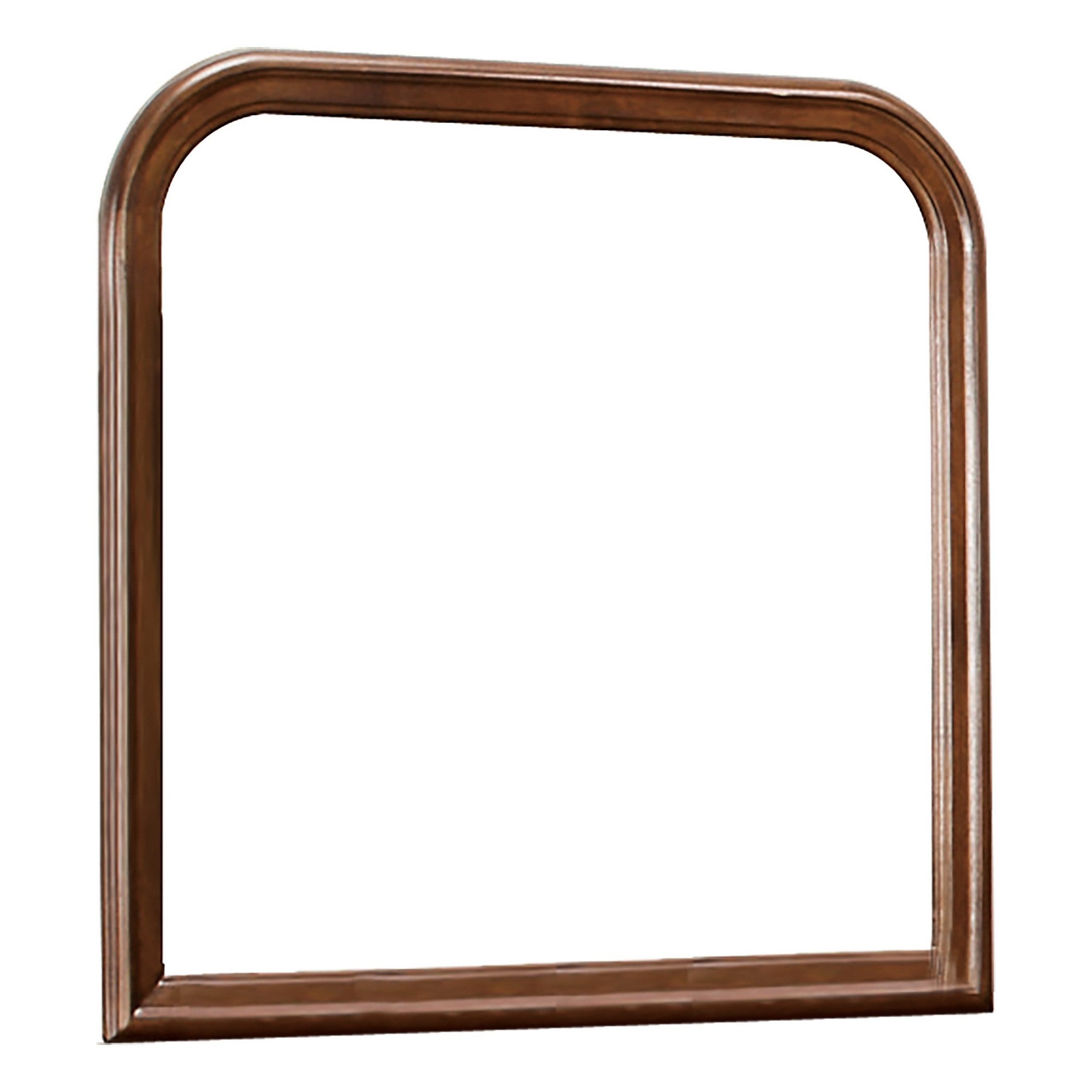 Arched Molded Design Wooden Frame Mirror Cherry Brown And Silver-zoom-1