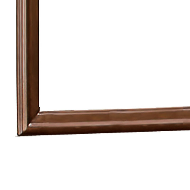 Arched Molded Design Wooden Frame Mirror Cherry Brown And Silver-zoom-