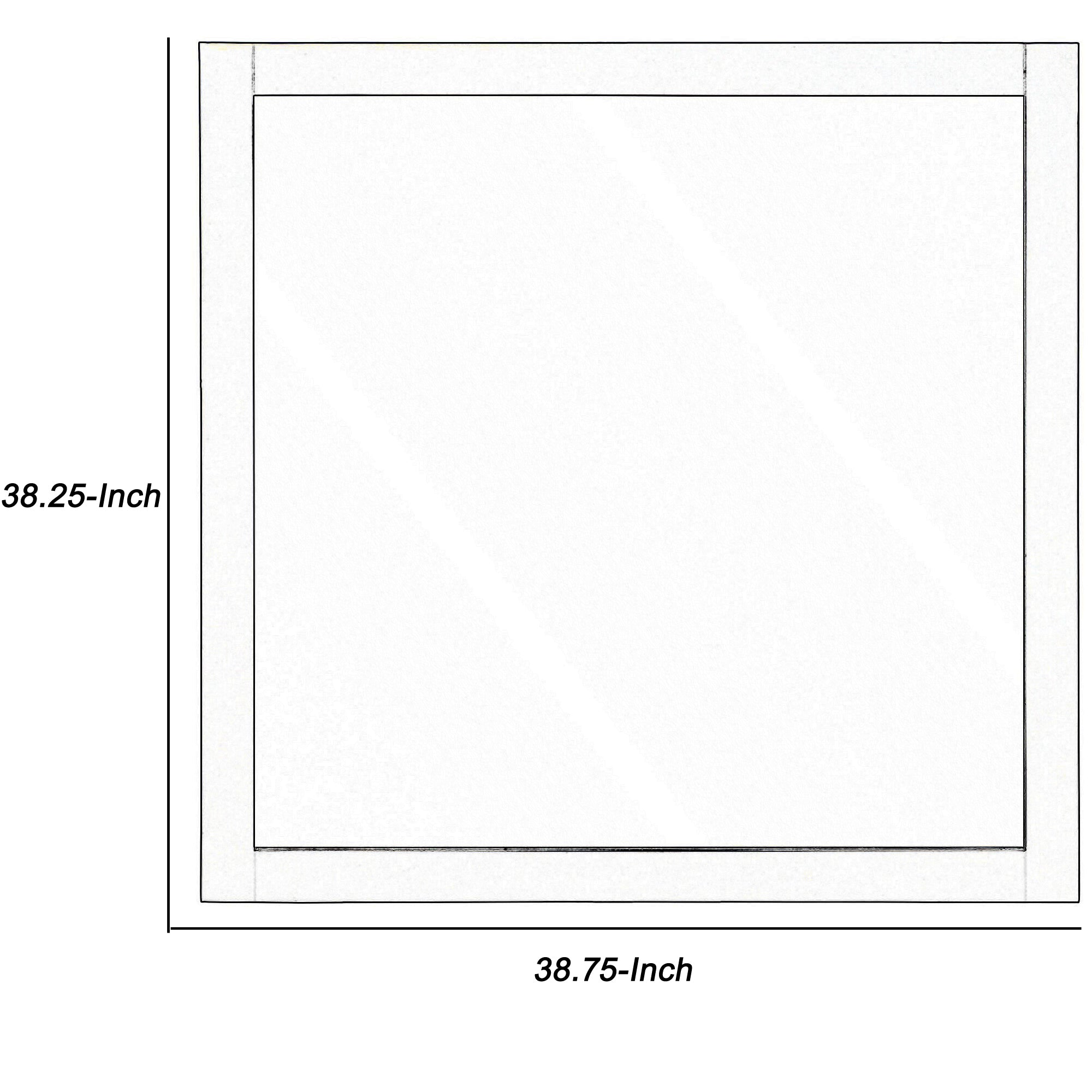 Square Shape Wooden Frame Mirror With Mounting Hardware Black And Silver-zoom-4