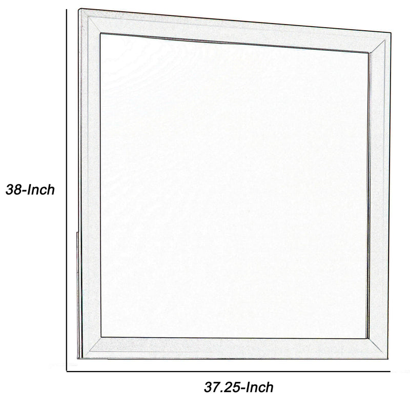 Square Wooden Frame Mirror With Mounting Hardware Cherry Brown And Silver-zoom-