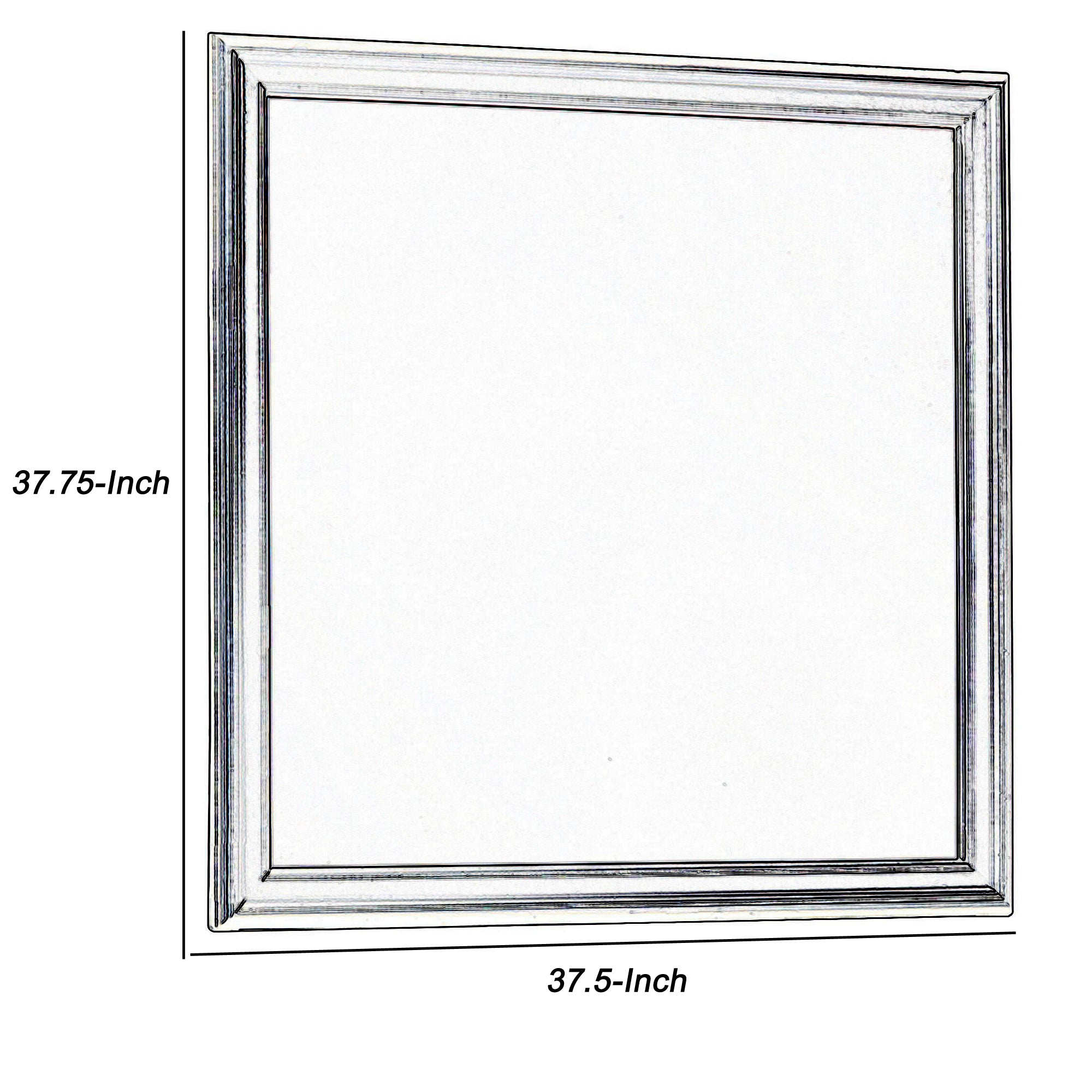 Wooden Frame Mirror With Mounting Hardware Black And Silver-zoom-4