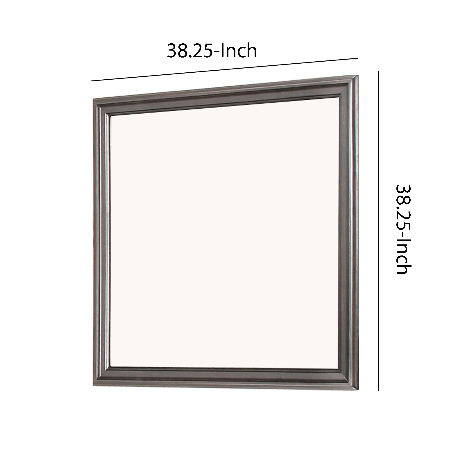 Wooden Frame Mirror With Mounting Hardware Gray And Silver-zoom-4