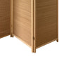 3 Panel Bamboo Shade Roll Room Divider, Natural Brown
