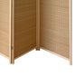 4 Panel Bamboo Shade Roll Room Divider, Natural Brown