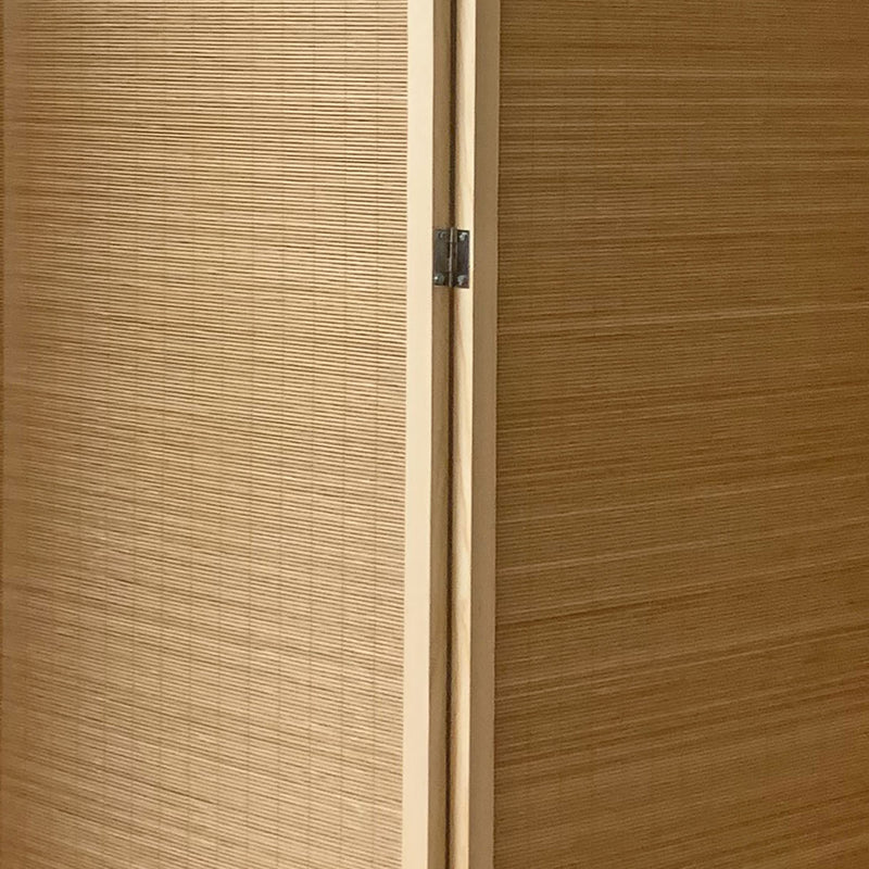 4 Panel Bamboo Shade Roll Room Divider, Natural Brown-zoom-