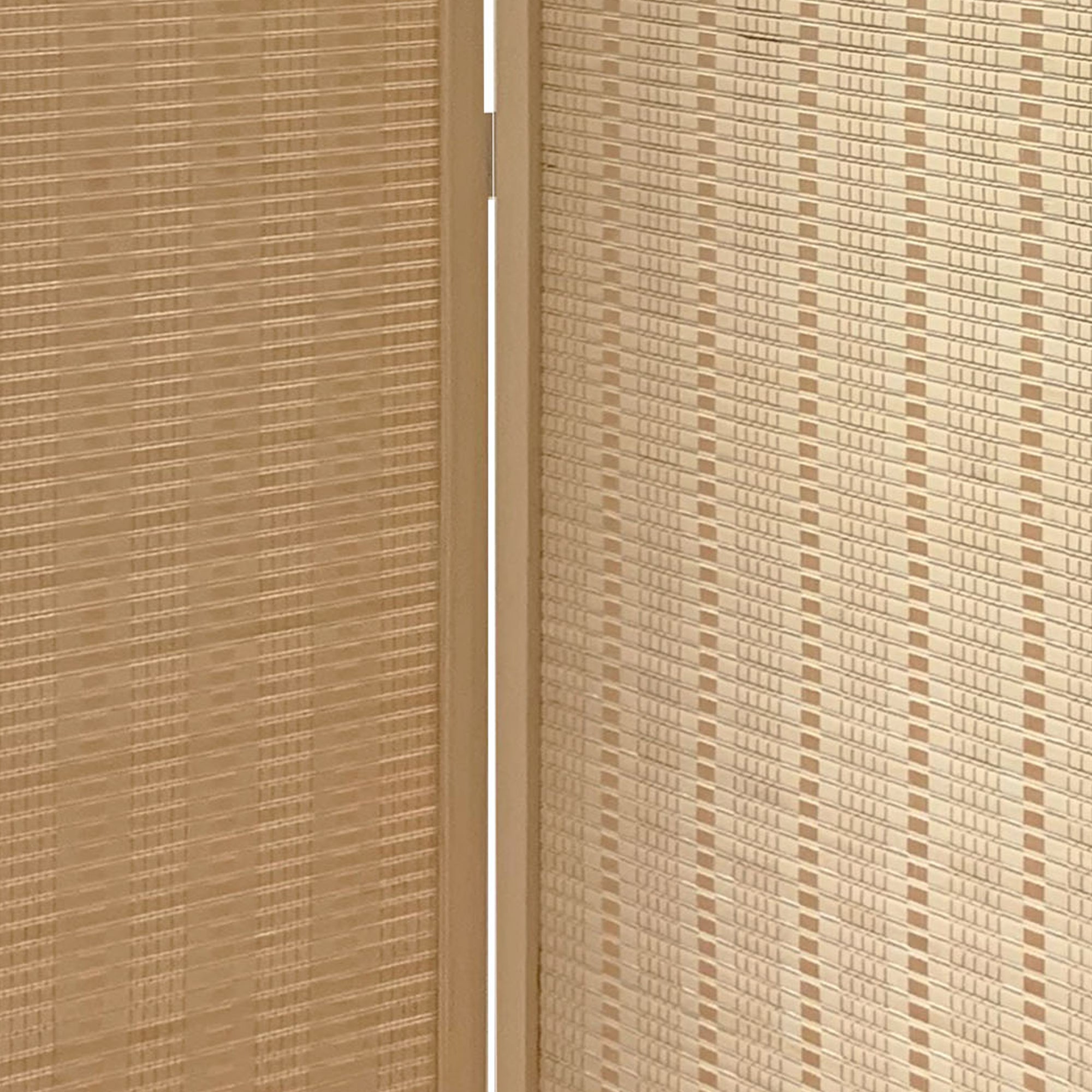 3 Panel Bamboo Shade Roll Room Divider, Beige-zoom-4