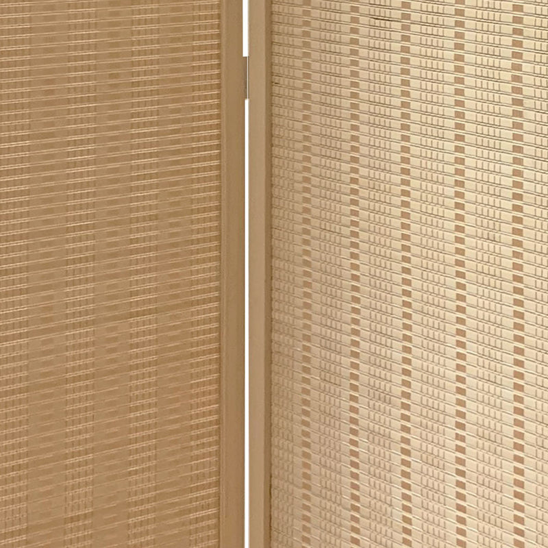3 Panel Bamboo Shade Roll Room Divider, Beige-zoom-