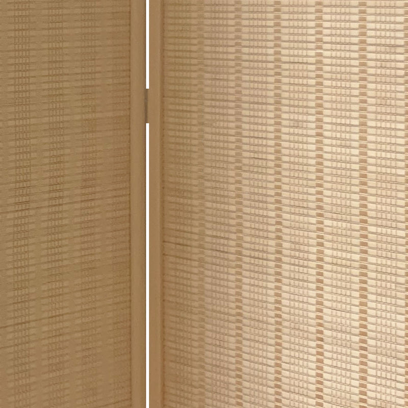 4 Panel Bamboo Shade Roll Room Divider, Beige-zoom-