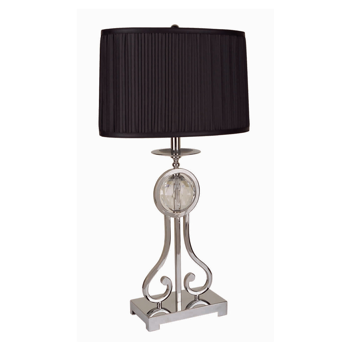 Pleated Rectangular Table Lamp with Metal Base Set of 2 Blue and Silver-zoom-1