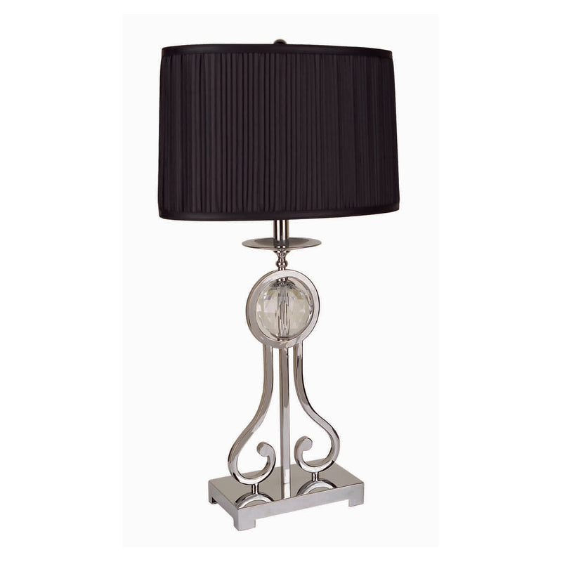 Pleated Rectangular Table Lamp with Metal Base Set of 2 Blue and Silver-zoom-