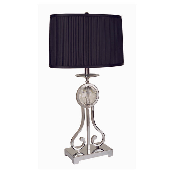 Pleated Rectangular Table Lamp with Metal Base Set of 2 Blue and Silver