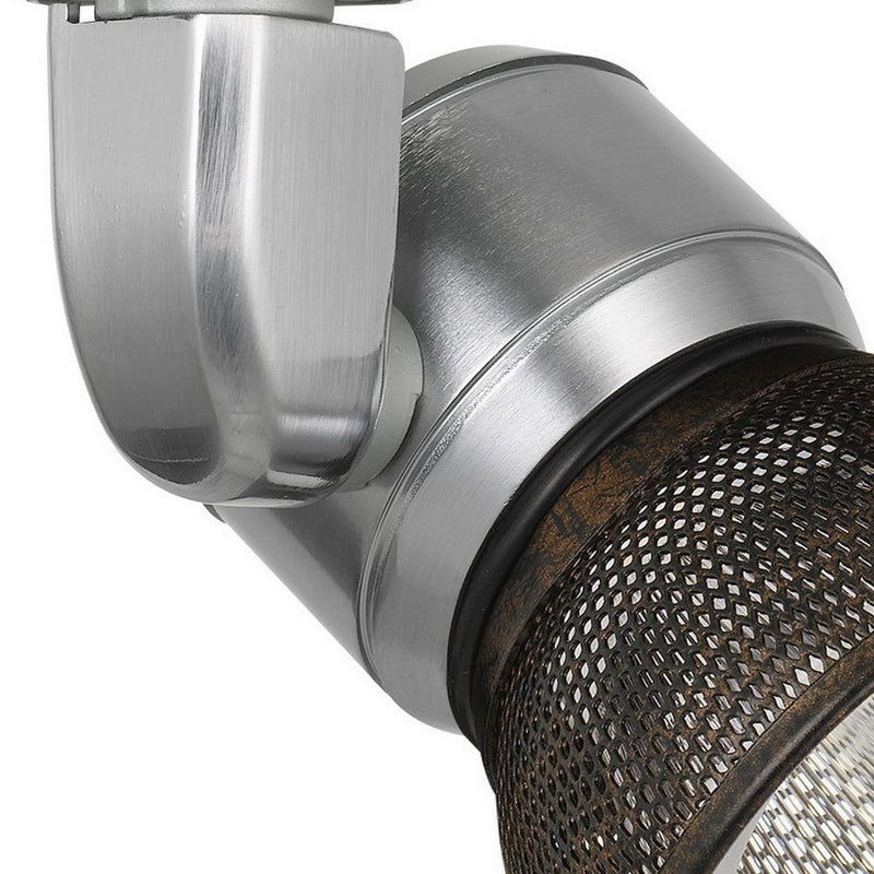 10W Integrated LED Metal Track Fixture with Mesh Head Silver and Bronze-zoom-