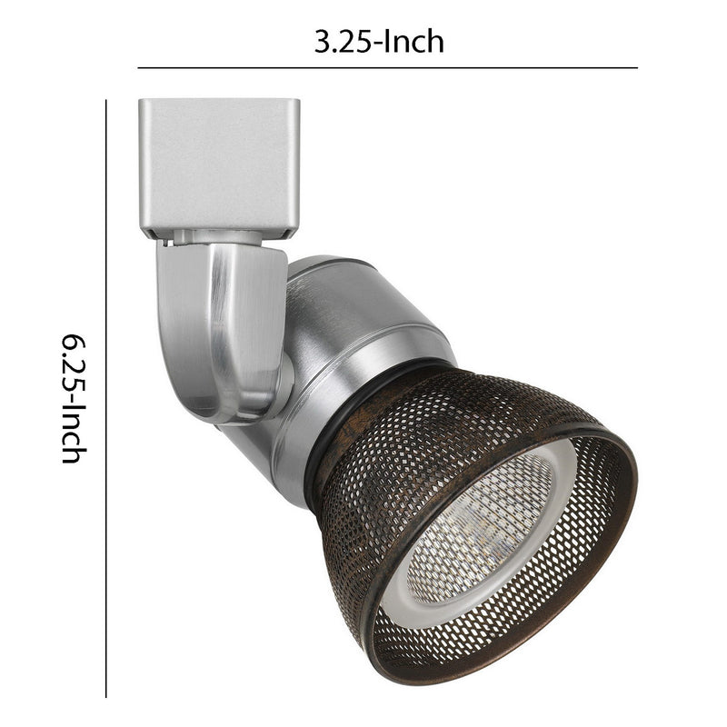 10W Integrated LED Metal Track Fixture with Mesh Head Silver and Bronze-zoom-
