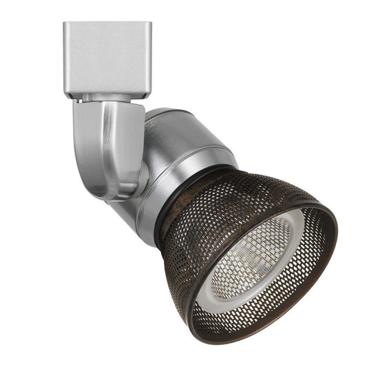 10W Integrated LED Metal Track Fixture with Mesh Head Silver and Bronze