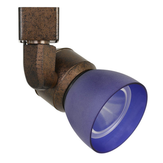 10W Integrated Metal and Polycarbonate LED Track Fixture Bronze and Blue