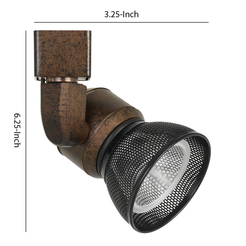10W Integrated LED Metal Track Fixture with Mesh Head Bronze and Black-zoom-