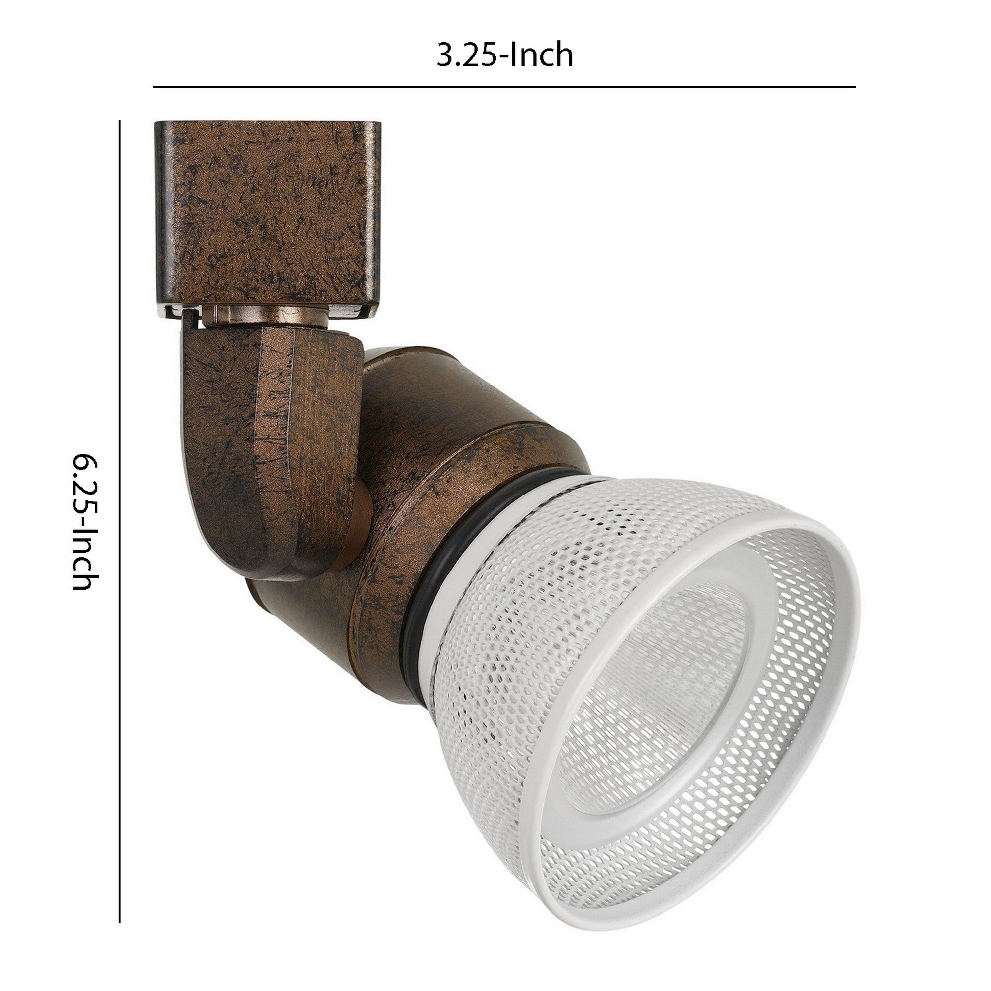 10W Integrated LED Metal Track Fixture with Mesh Head Bronze and White-zoom-5