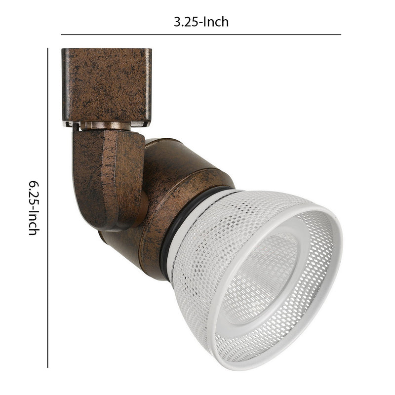 10W Integrated LED Metal Track Fixture with Mesh Head Bronze and White-zoom-