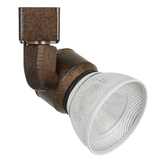 10W Integrated LED Metal Track Fixture with Mesh Head Bronze and White