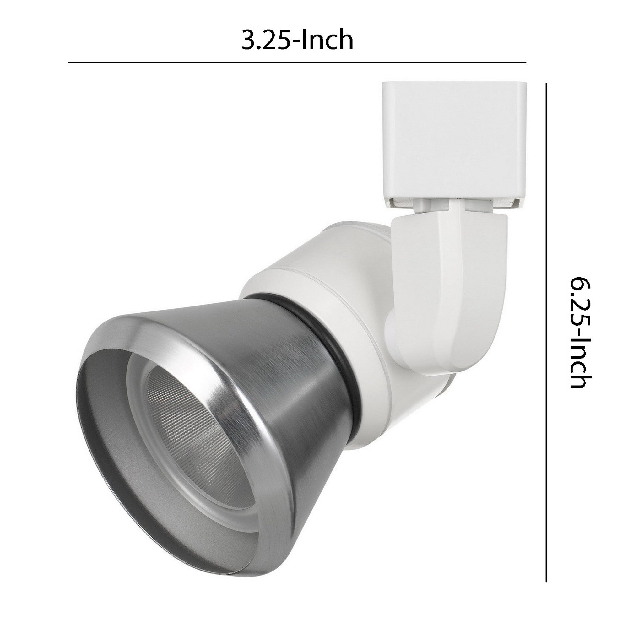 10W Integrated LED Metal Track Fixture with Cone Head White and Silver-zoom-5