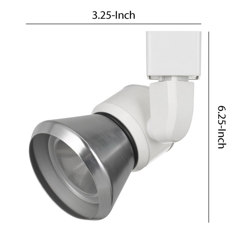 10W Integrated LED Metal Track Fixture with Cone Head White and Silver-zoom-