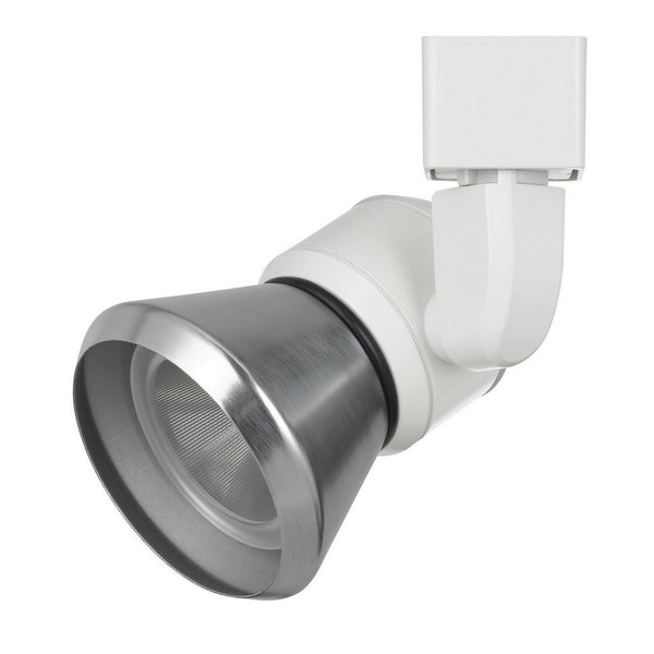 10W Integrated LED Metal Track Fixture with Cone Head White and Silver