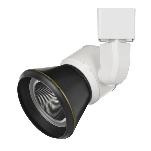 10W Integrated Cone Head LED Metal Track Fixture White and Black