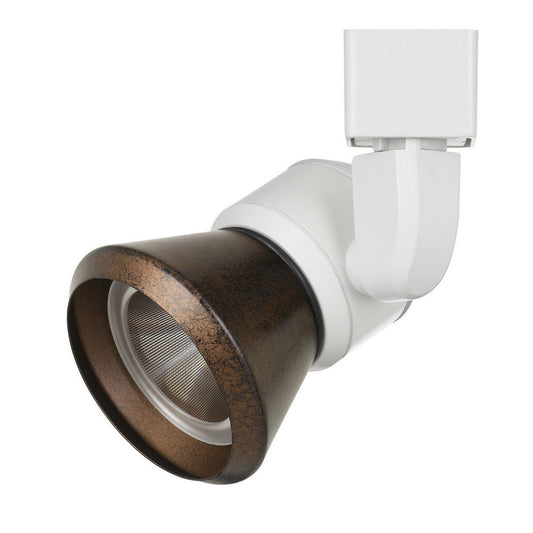 10W Integrated LED Metal Track Fixture with Cone Head White and Bronze