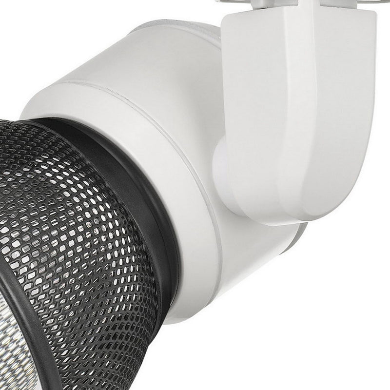 10W Integrated LED Metal Track Fixture with Mesh Head White and Black-zoom-