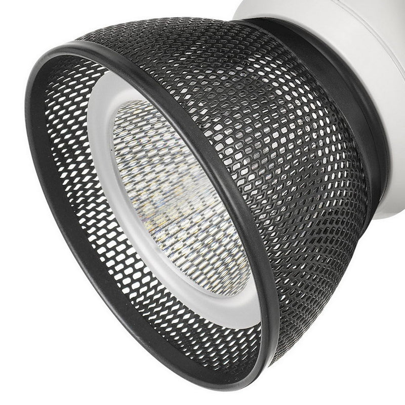 10W Integrated LED Metal Track Fixture with Mesh Head White and Black-zoom-